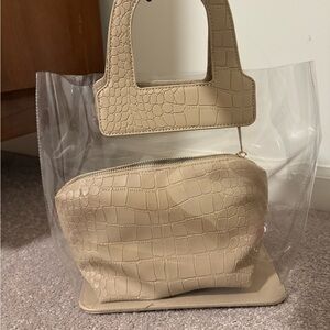 Chic Clear Croc-Embossed Bag